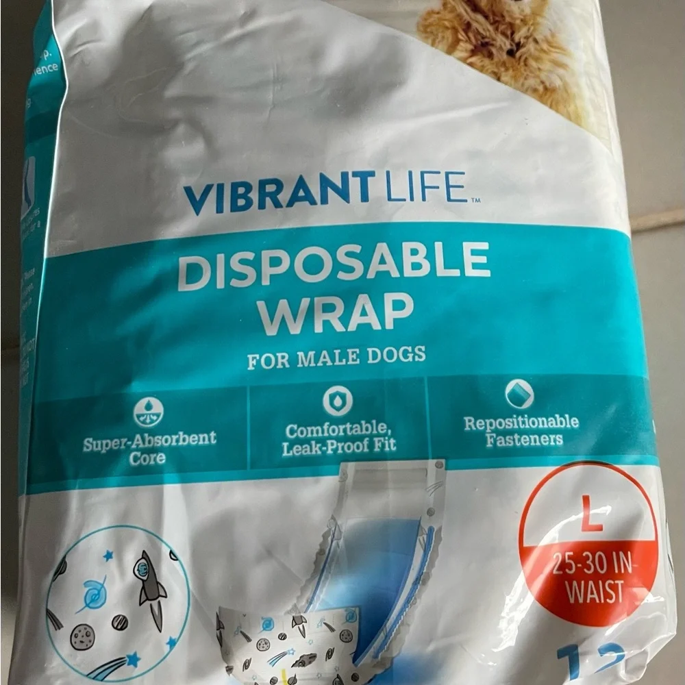 Disposable wraps for male dogs